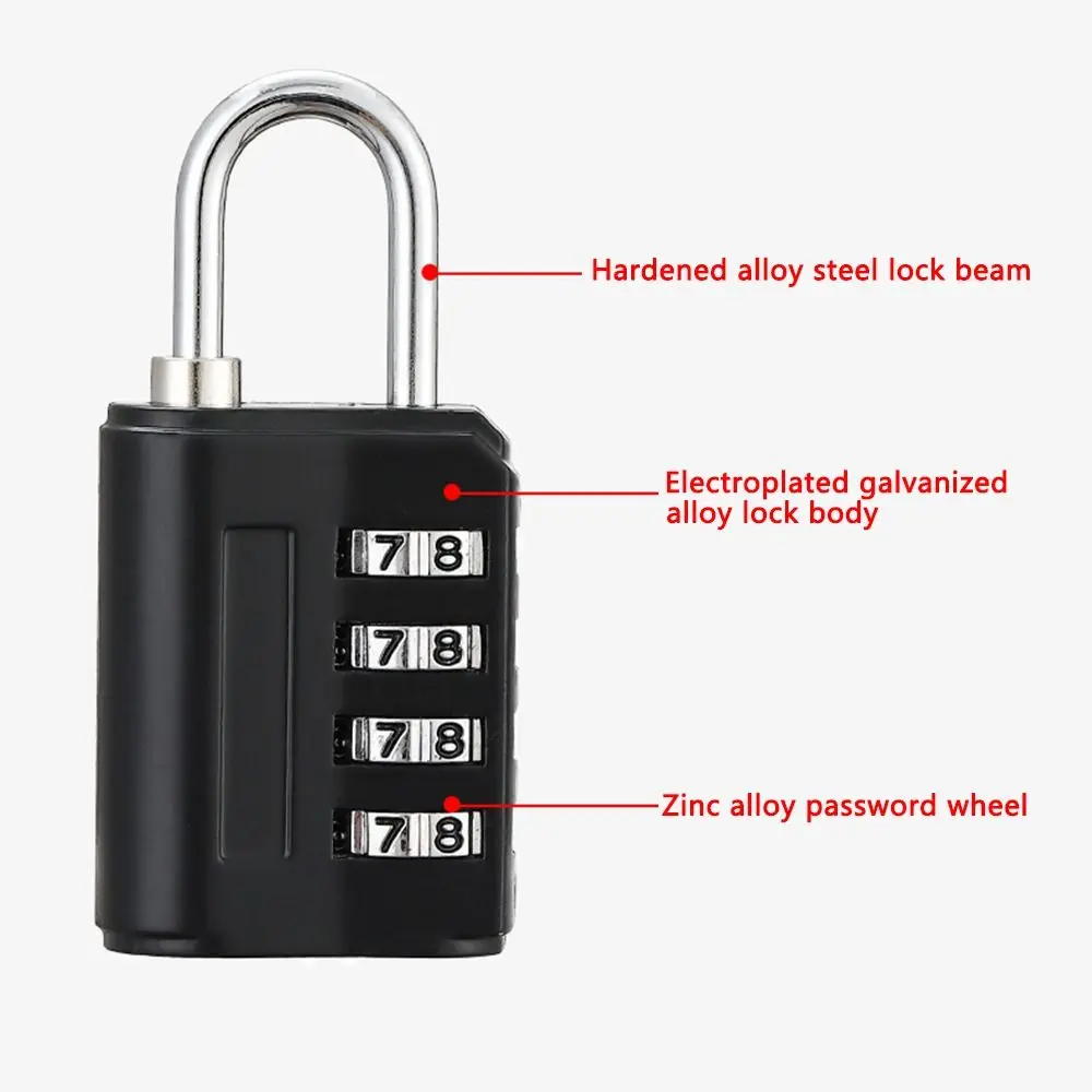 New Luggage Security Coded Lock Travel Customs Suitcase Locks Anti-Theft Security 4 Digit Number Combination Pad Lock Padlock