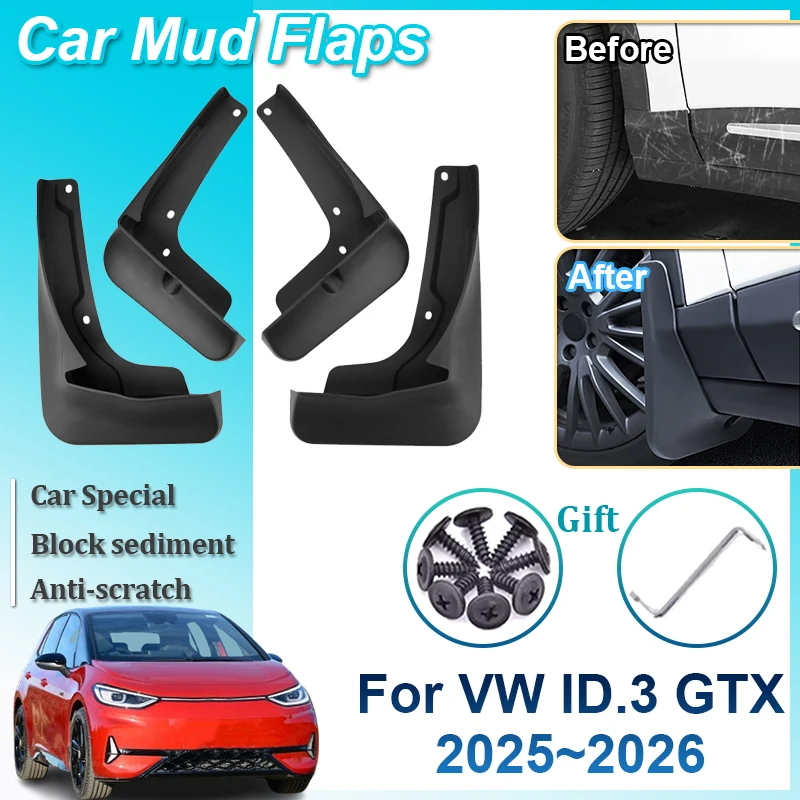 Für Volkswagen VW ID3 ID 3 ID.3 GTX 2025 2026 Auto-Spritzschutzbleche Vorne und Hinten Radabdeckungen Schmutzfänger Auto-Zubehör