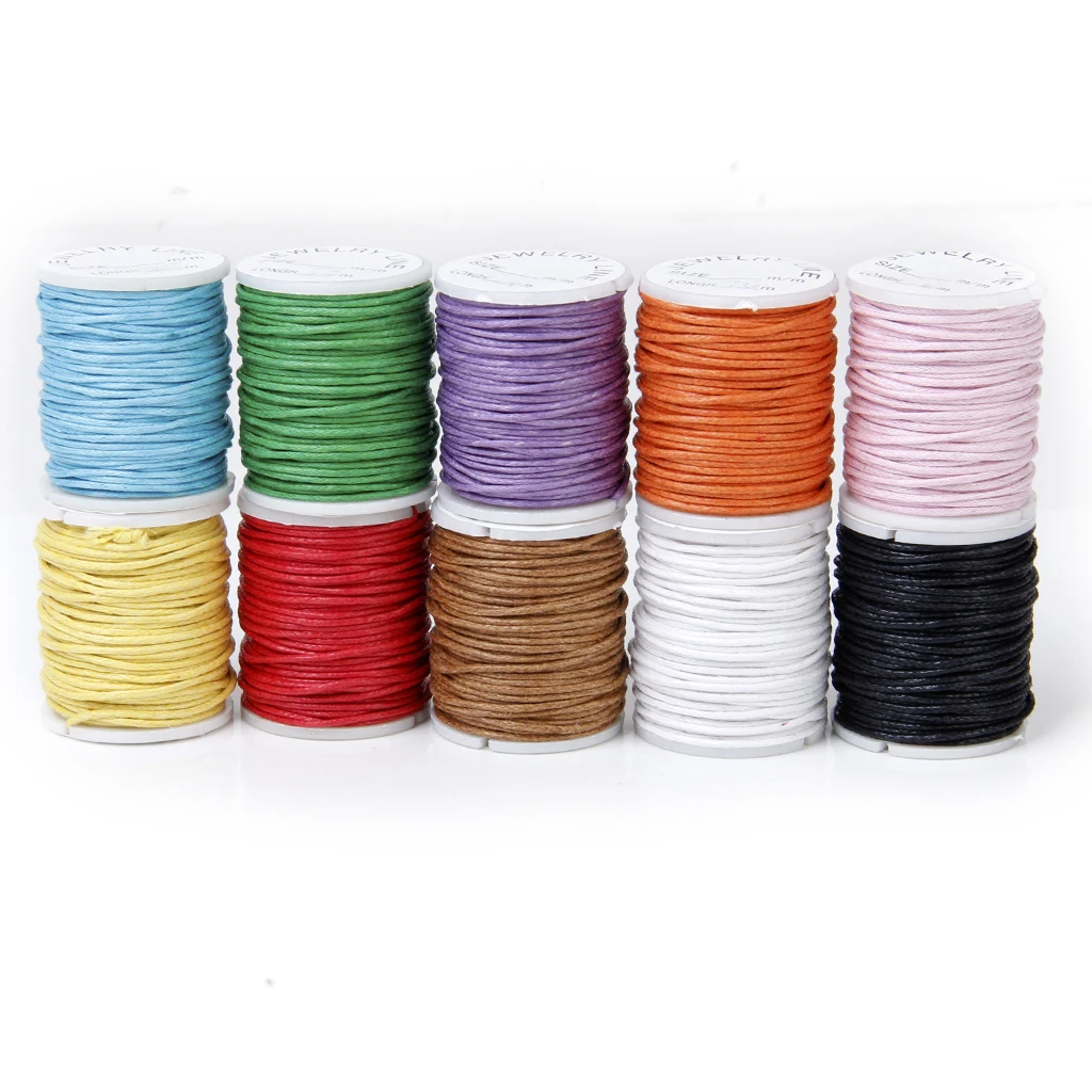 Waxed Cotton Cord String 1mm Jewelry Making Thread Beading Wire Kit for DIY Bracelet Craft Supplies