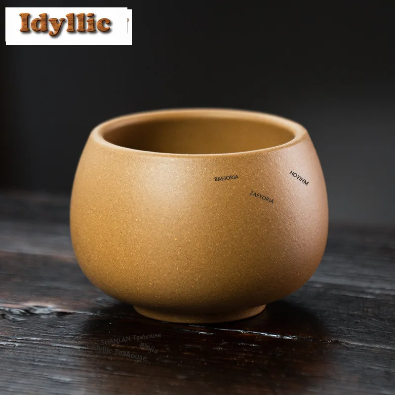 HOYIHM 150ml Yixing Zisha Teacup Aesthetic Tea Bowl Cup For Tea Tea-tasting Meditation Cup Chazhan Master Cups Tea Items Gifts