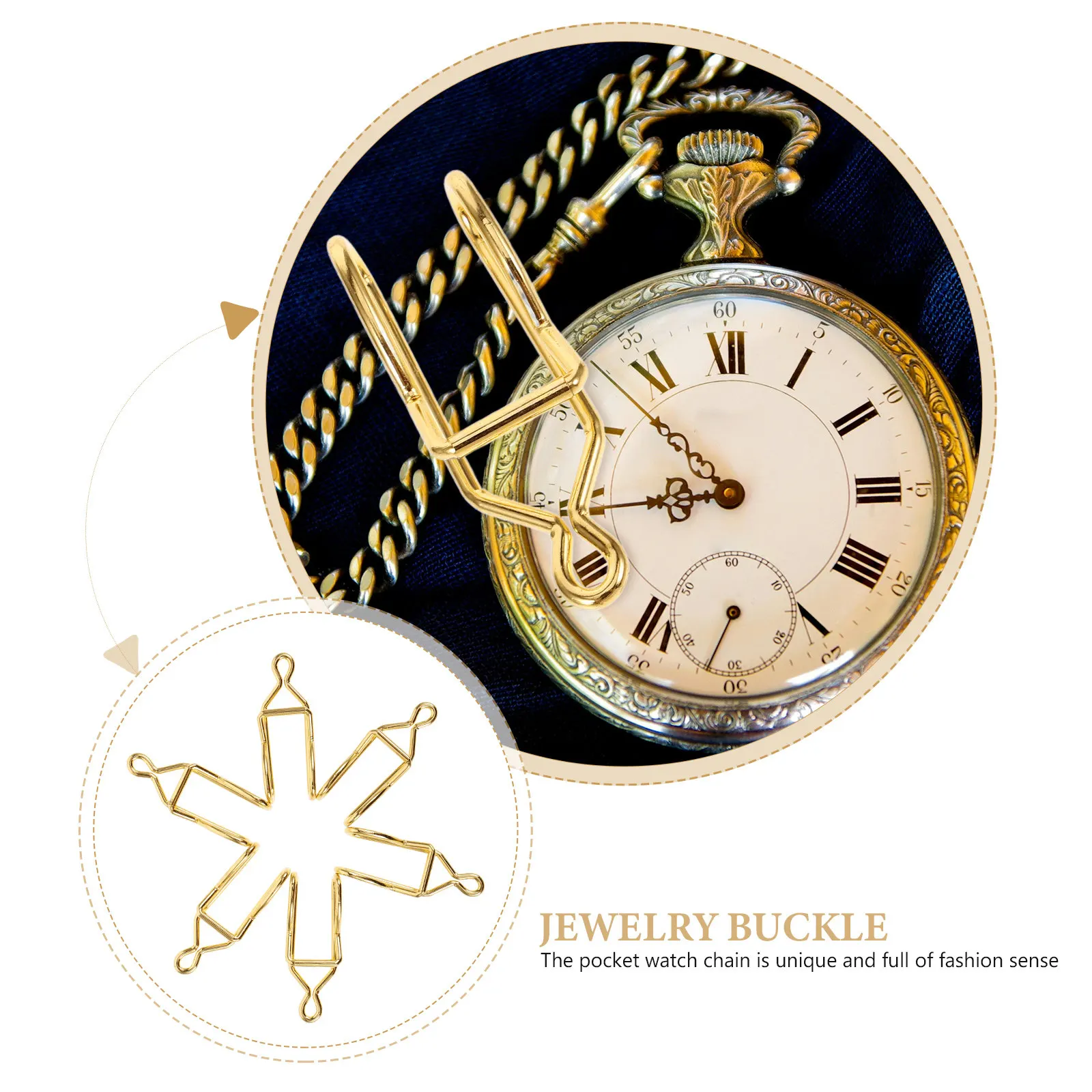 50pcs Rust-Resistant Pocket Watch Chain Clasps, Durable Metal DIY Watch Chain Parts