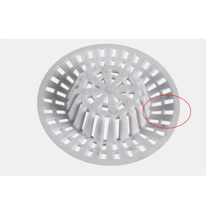 5Pcs Hair Filter Spacer Washbasin Anti Blocking Filter Plastic Grid Drain Hole Filter White Diameter 60Mm