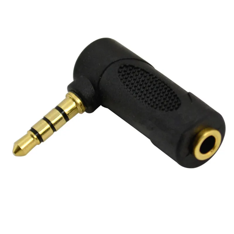 90 Degree 3.5mm Audio Stereo Male to Female Plug Adapter L Shape AUX Headphone Jack Adapter Converter Earphone Accessories