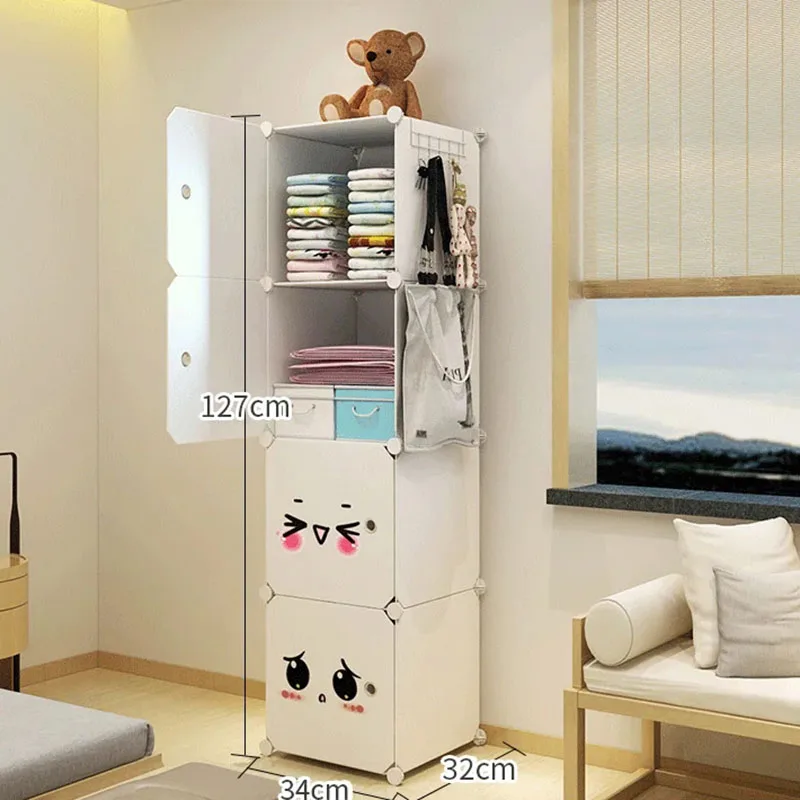 Partitions Storage Wardrobe Kids Cube Clothes Bedroom Cabinet Closet Space Saving Modern Cube Minimalist Muebles Home Furniture