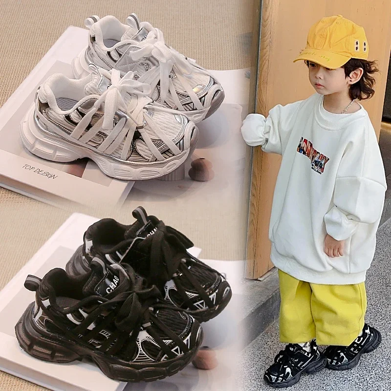 

Kids Sneakers New 2024 Spring Summer Fashion Casual Sports Boys Girl Running Trainers Children Mesh Breathable Soft Sole Sneaker