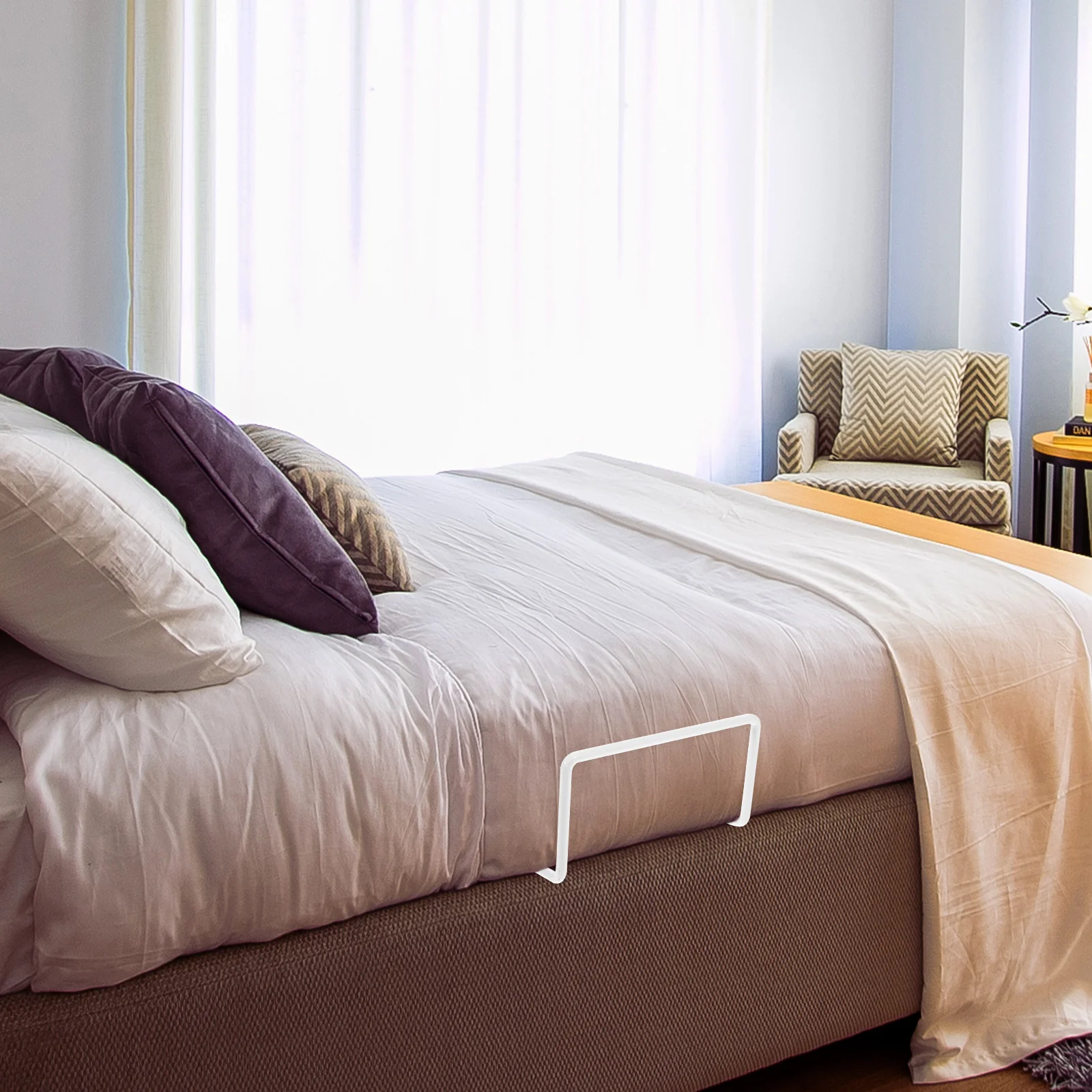 2 قطعة قضبان التجنيب إطار السرير سدادات الشريحة عدم الانزلاق فراش القابض أصحاب لحجم السرير فراش سرير قابل للتعديل #6