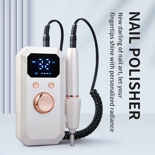 Imagen 2 del producto Taladro de uñas inalámbrico portátil de 32000RPM, pulidor de uñas eléctrico recargable profesional para manicura de uñas
