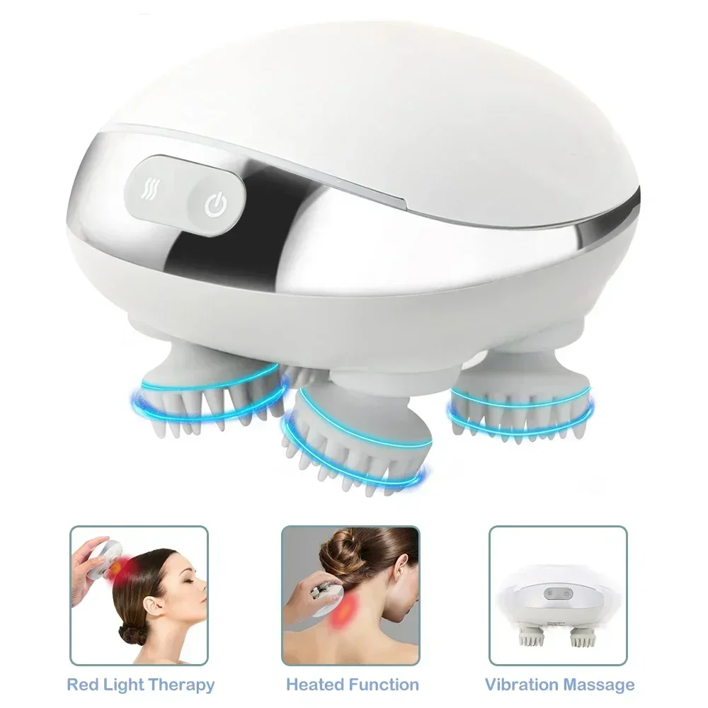 Electric Head Massager 360 Degree Multi Kneading Massage Heads Adjustable Speed Scalp Shoulder Leg Arm Neck Deep Tissue Massager