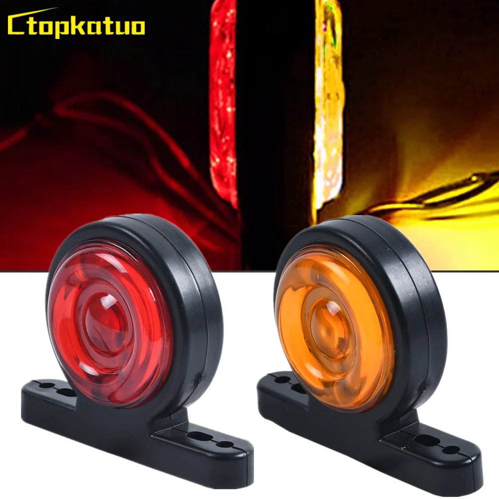 2PCS Dual Face LED Signal Indication Lamp Truck Outline Light Marker Car LED Side Light 24V Trailer Lorry Camper Van Taillight