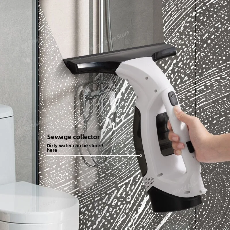 Electric Multifunctional Cordless Window Cleaner Machine White Cordless Rechargeable Automatic Portable Glass Cleaner Tools