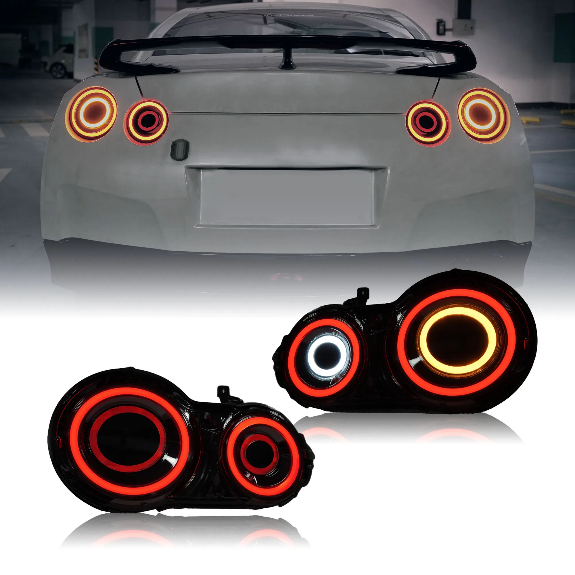 

For Nissan R35 GTR 2008-2019 Tail Light Left Right Side Rear Bumper Tail Lamp 2017 Version Taillamp