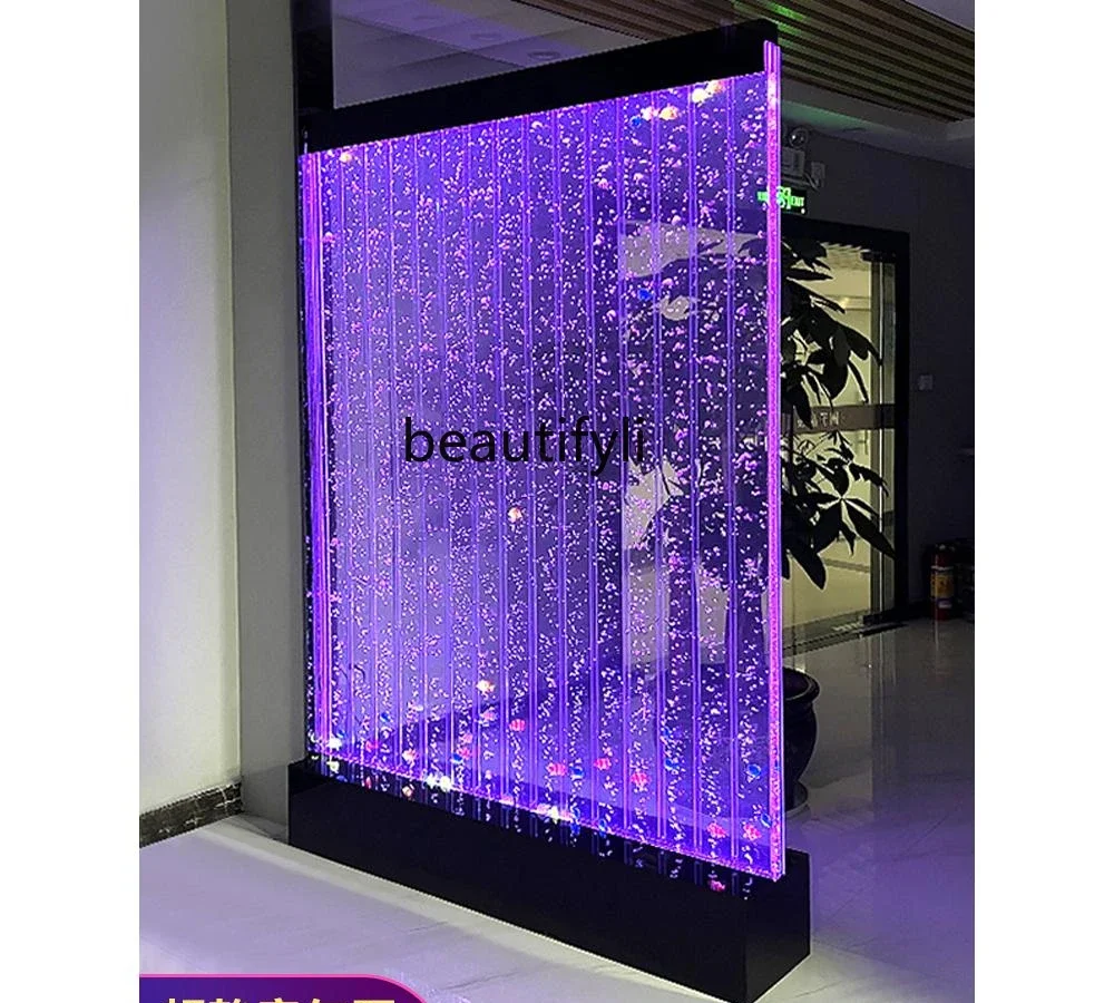 Water curtain wall, screen partition, living room office acrylic creative decoration bubble water wall