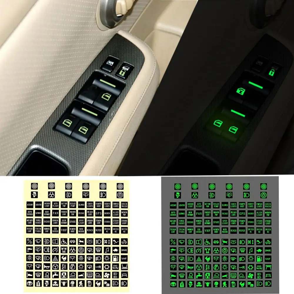 Universal Switches Decoration Multifunctional Circuit Decal Switch Label Luminous Stickers Car Button Sticker