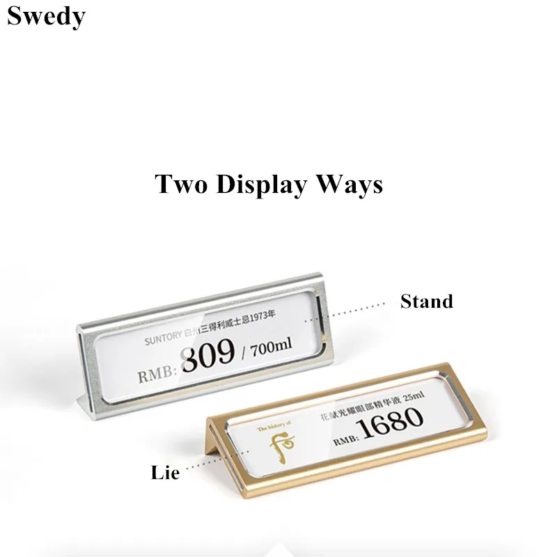 59x17mm Metal Sign Holder Stand Bread Store Price Label Tag Card Holder Advertising Display Stand Mini Price Paper Card Holder