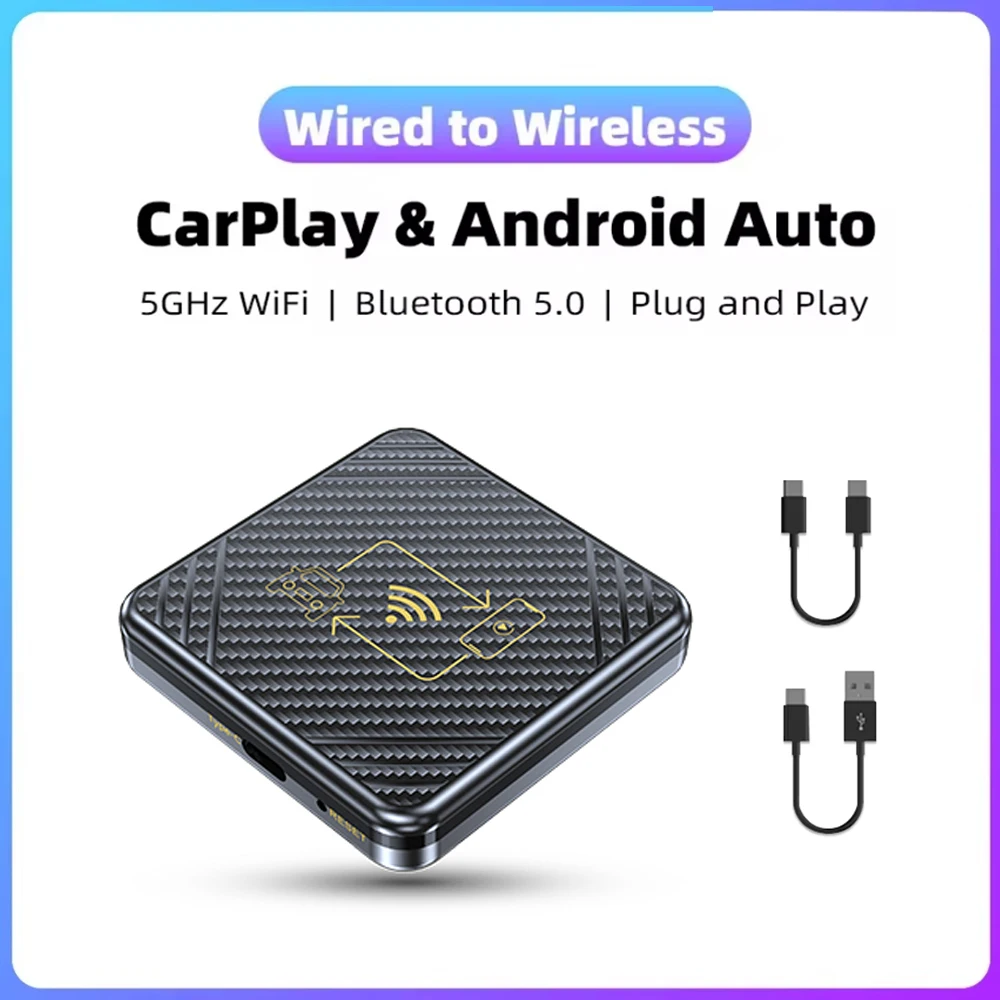 

Wireless CarPlay Adapter Dongle 2-in-1 AI Box Android Auto Adapter For Car Radio Wired CarPlay Bluetooth 5.0 Car Accessories