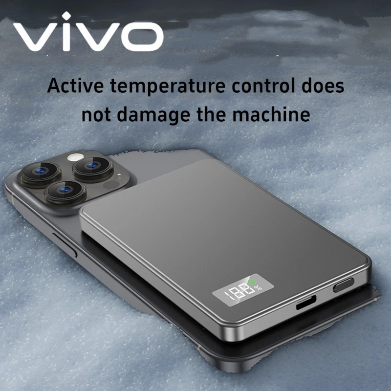 VIVO 20000mAh بنك طاقة مغناطيسي رفيع للغاية PD22.5W لاسلكي سريع الشحن شاشة عرض بطارية محمولة لهاتف iPhone Samsung