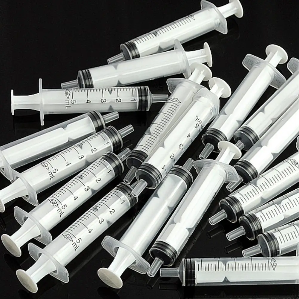 Plastic Syringe 5ML Tube Without Needle With OPP Plastic For Hydroponics Lab Medical Tool Nutrient Sample Measuring Syringes