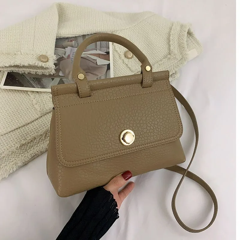 Premium Business Temperament Women's Mailman Bag New Fashion Retro Portable Briefcase Versatile Messenger Exquisite and Simple