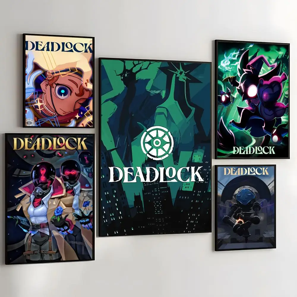 Game D-Deadlock Art Painting Calligraphy Self Adhesive Wall Art Waterproof Print For Bedroom Hallway Home Decor