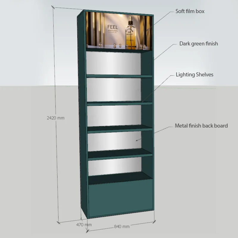 Custom. full beauty skincare store metal stand cosmetic shop shelves and display cabinet with led lights