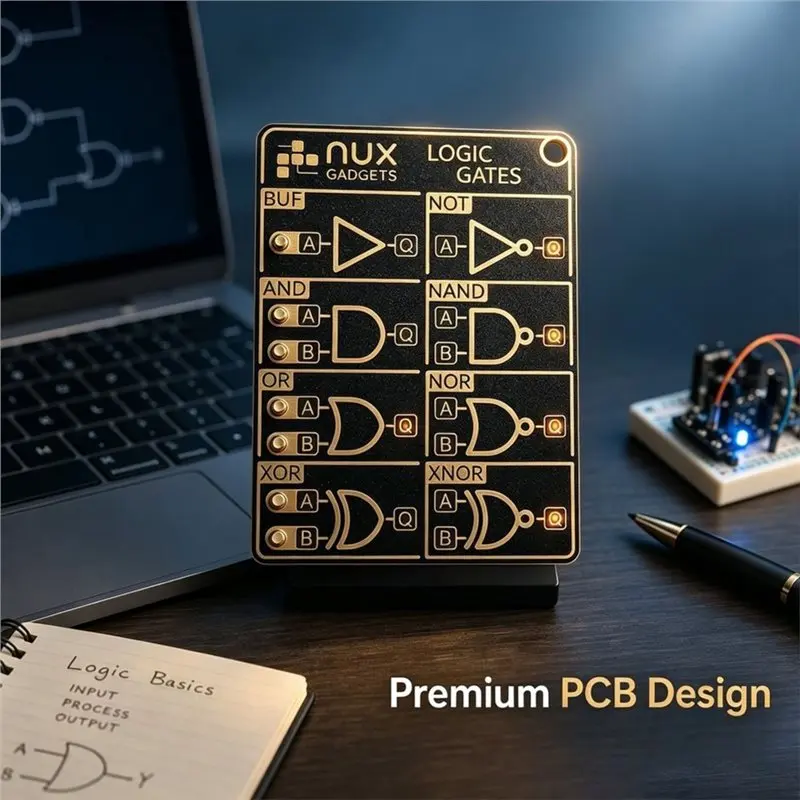 [LXYA68Z!] 2PCS Interactive 8 Logic Gate Circuit Board W/ LED Feedback