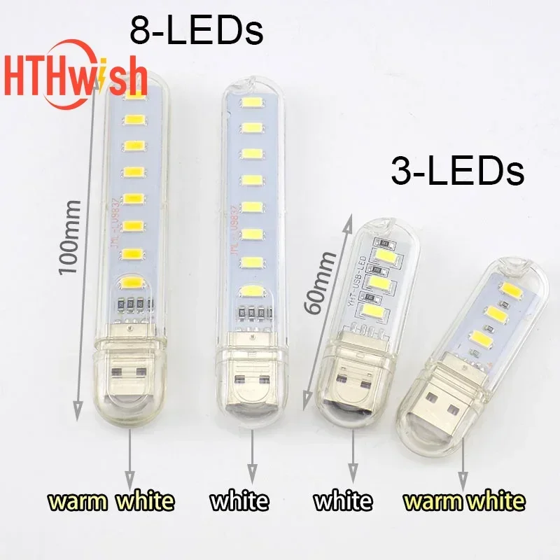 1 قطعة 5 فولت USB صغير كتاب أضواء المحمولة القراءة مصباح 3/8/10/20/24 USB المصابيح مصابيح لبنك الطاقة التخييم أجهزة الكمبيوتر المحمولة USB أضواء ليلية