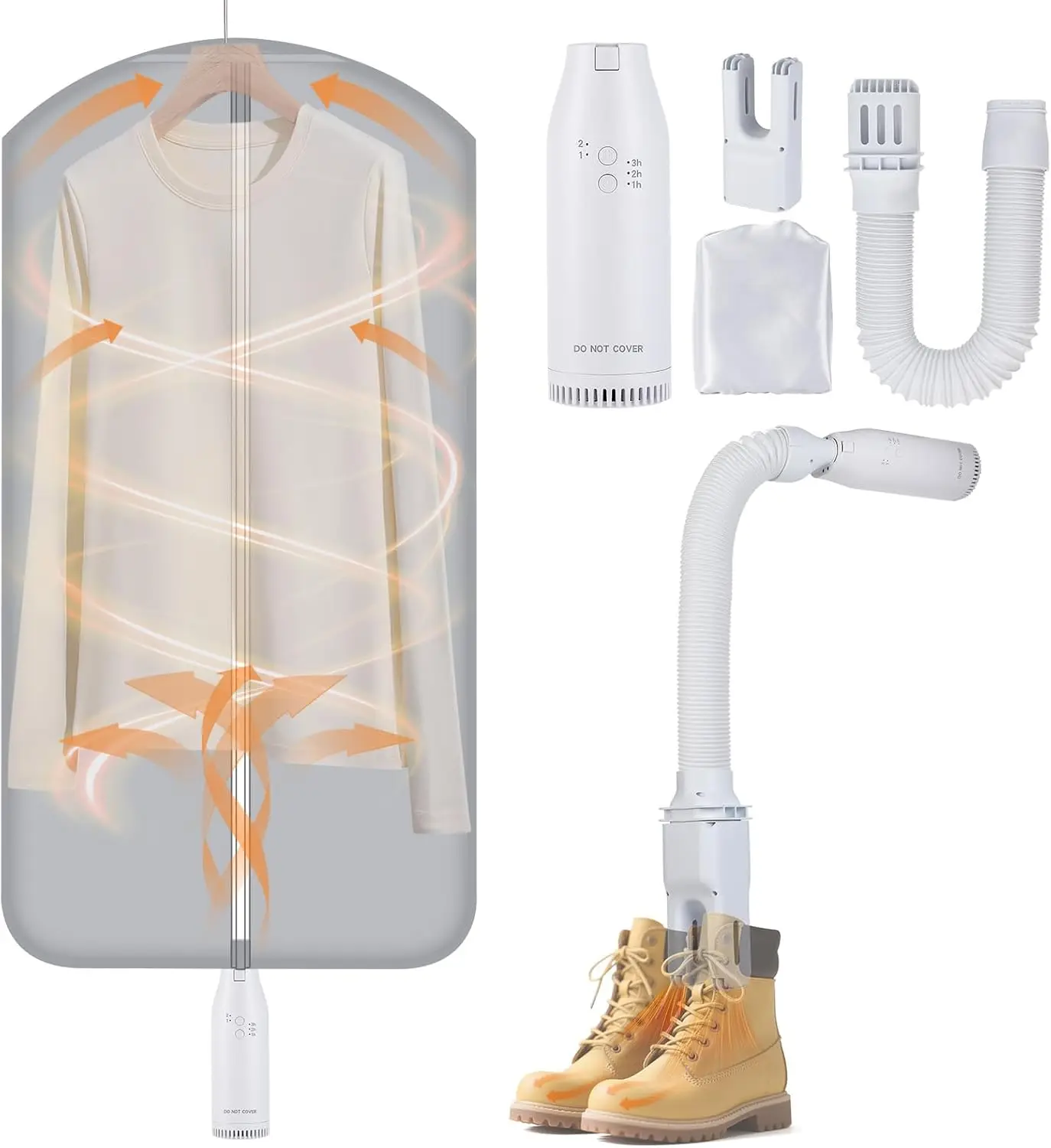 

Portable Travel Clothes Dryer, Compact Mini Dryer for Light Clothes, Underwear, Baby Clothes, Shoes – US 110V, Includes Travel B