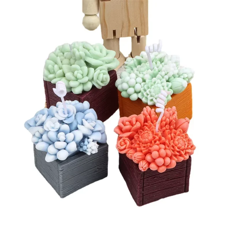 DIY Succulent Silicone Candle Mold for Gypsum Resin Soap Making Handicraft Desktop Decoration Home Decor Gifts