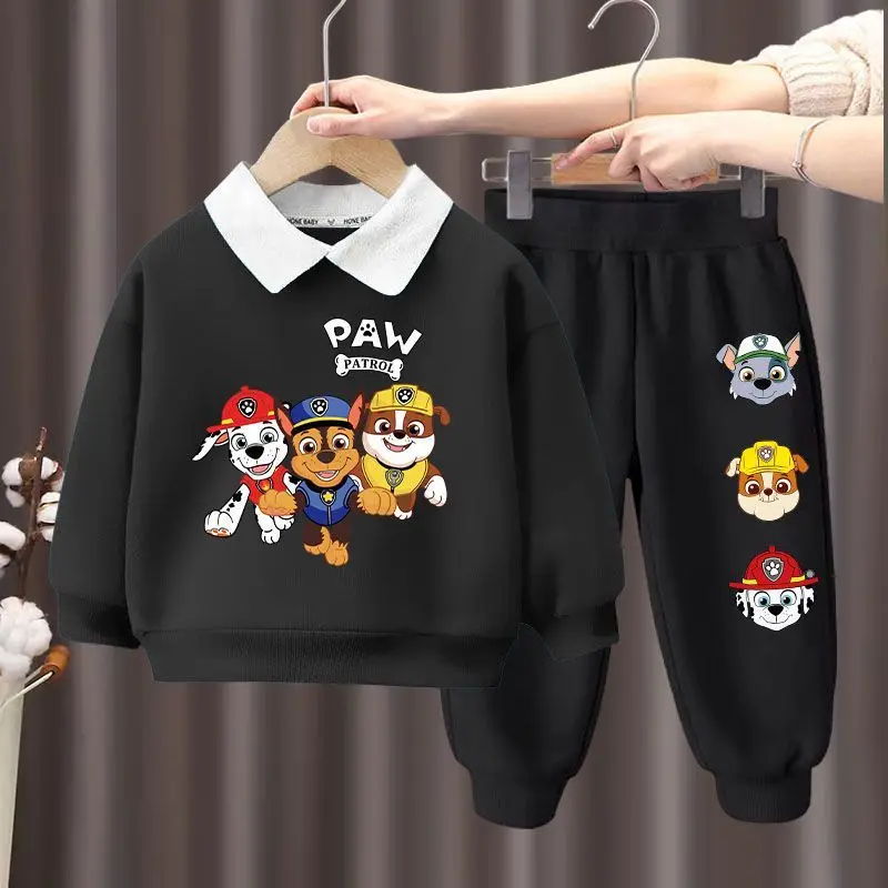 PAW Patrol Spring Autumn New Children\'s Clothing Sets Boys Turn Down Collar Sweatshirt and Sweatpant 2pcs Suit Kids Tracksuits