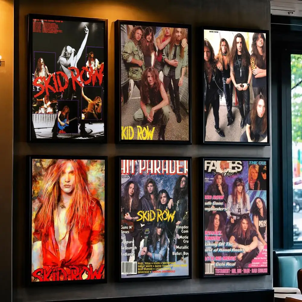 band S-Skid Row-W Poster Minimalist Wall Sticker for Cafe Office Bar Home Decor and Gift