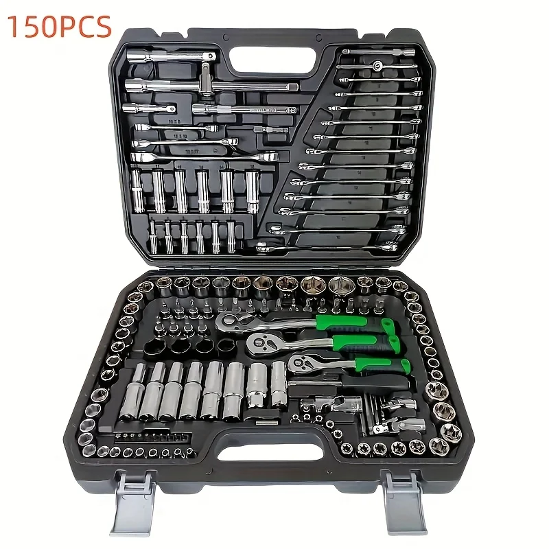 150pcs/46pcs Chrome Vanadium Steel Socket Wrench Set - Durable Torx Bit Kit for Auto & Home Repair, Advanced Storage Case