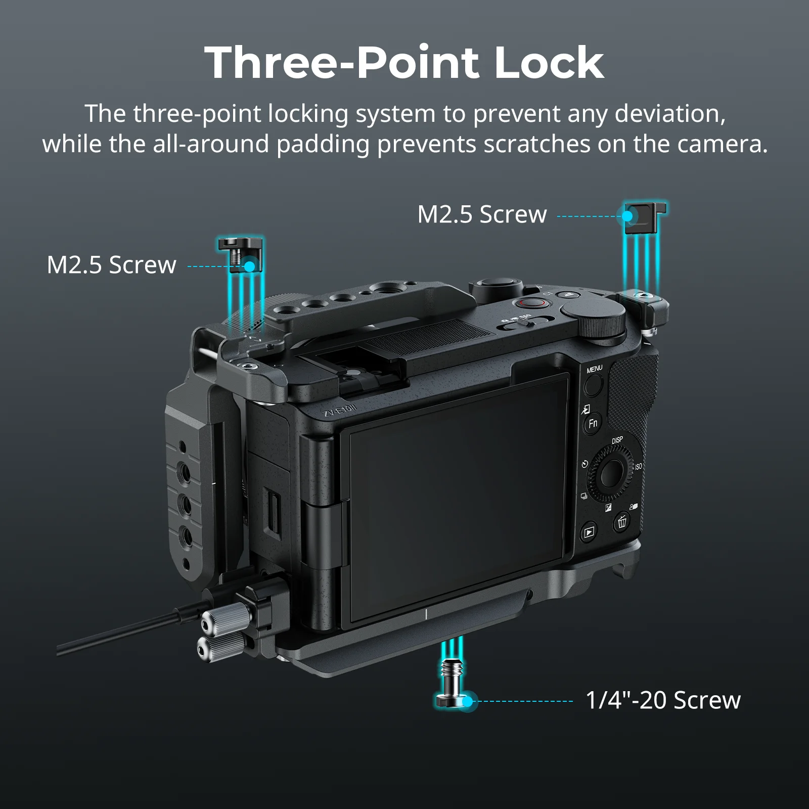 SmallRig 실리콘 손잡이가 있는 ZV-E10 II 케이지, 소니 ZV-E10 II용 HawkLock 퀵릴리즈 케이지 키트, 퀵릴리즈 플레이트-4949