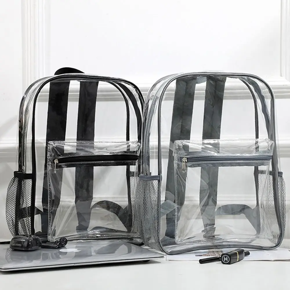 Versatile Large Capacity Transparent Backpack Storage Luxury Designer PVC Knapsack Visible Backpacks Outdoor Sports