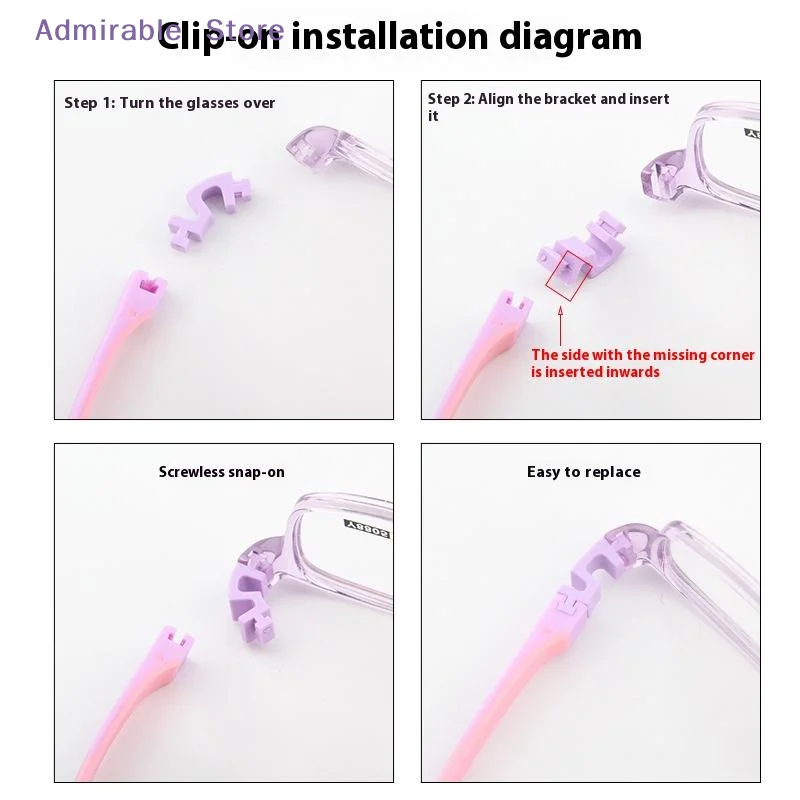 wChildren's Silicone Glasses Legs Glasses Arm Anti-Slip Snap-on Eyeglasses Arm Replacement Multiple Color Silicone Glasses Legs