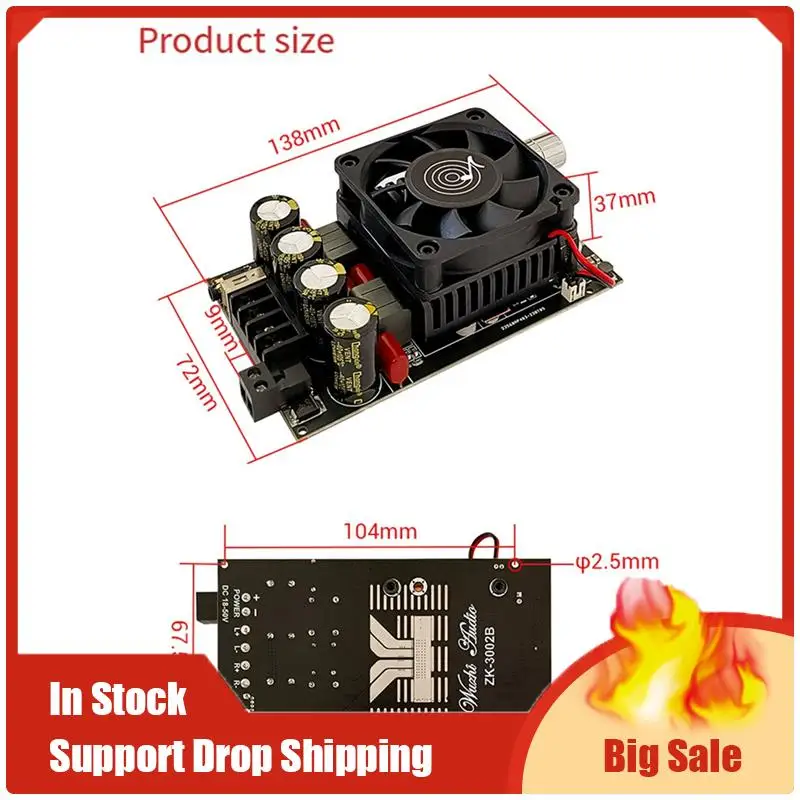 Mejores OFERTAS ZK-3002B Placa amplificadora de potencia de Audio Digital TPA3255 amplificador estéreo 300Wx2 2,0 amplificador de sonido de seguimiento Vocal Dual duradero Ea