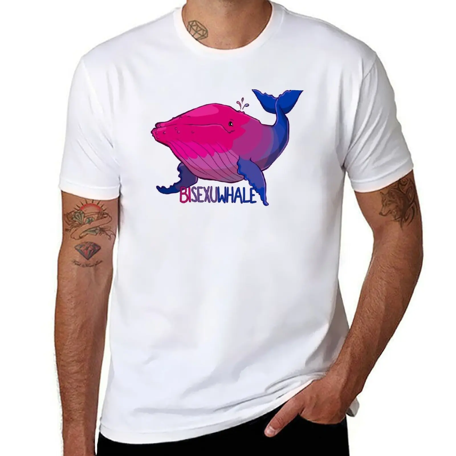 

Bisexuwhale - with text T-Shirt t shirts for man cotton soft t shirts for man graphic tees T-Shirt