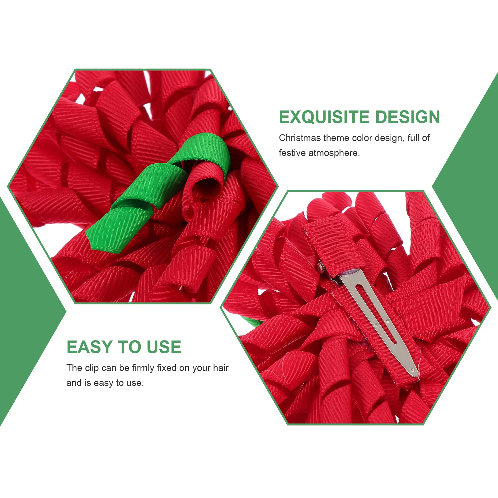 

5Pcs Christmas Hair Clips Colored Curly Bow Clips Kids Party Hairpins Girls Xmas Headdress Accessories Xmas Kids Headdress