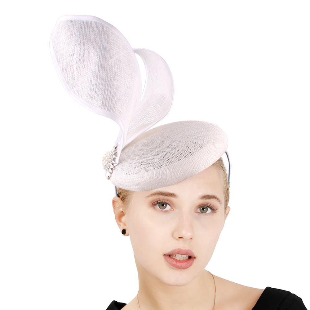 High Quality Sinamay Headbans Fascinators Women Party Millinery Tea Chapeau Female Bridal Married Headpiece Fashion Occasion