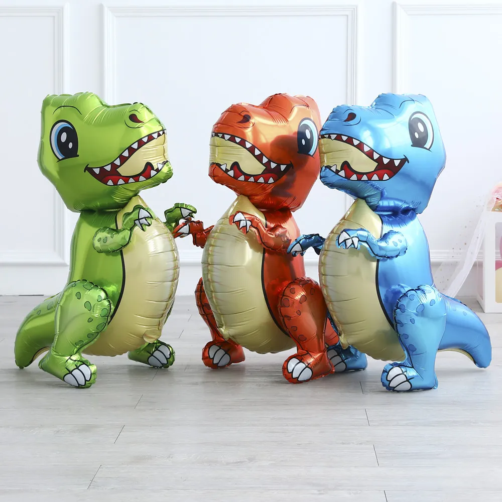 Ballon Dinosaure, 7 Pièces Ballons Dinosaures En Aluminium, Ensemble De Décoration D