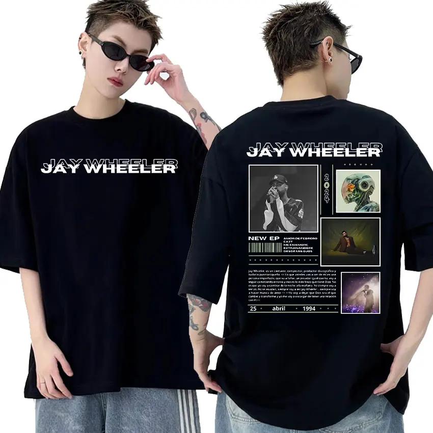 

Rap Singer Hoke BBO Tour 2025 Imprirapper Jay Wheeler Tour New Pattern for Men and Women Summer Oversized Pure Cotton T-shirt