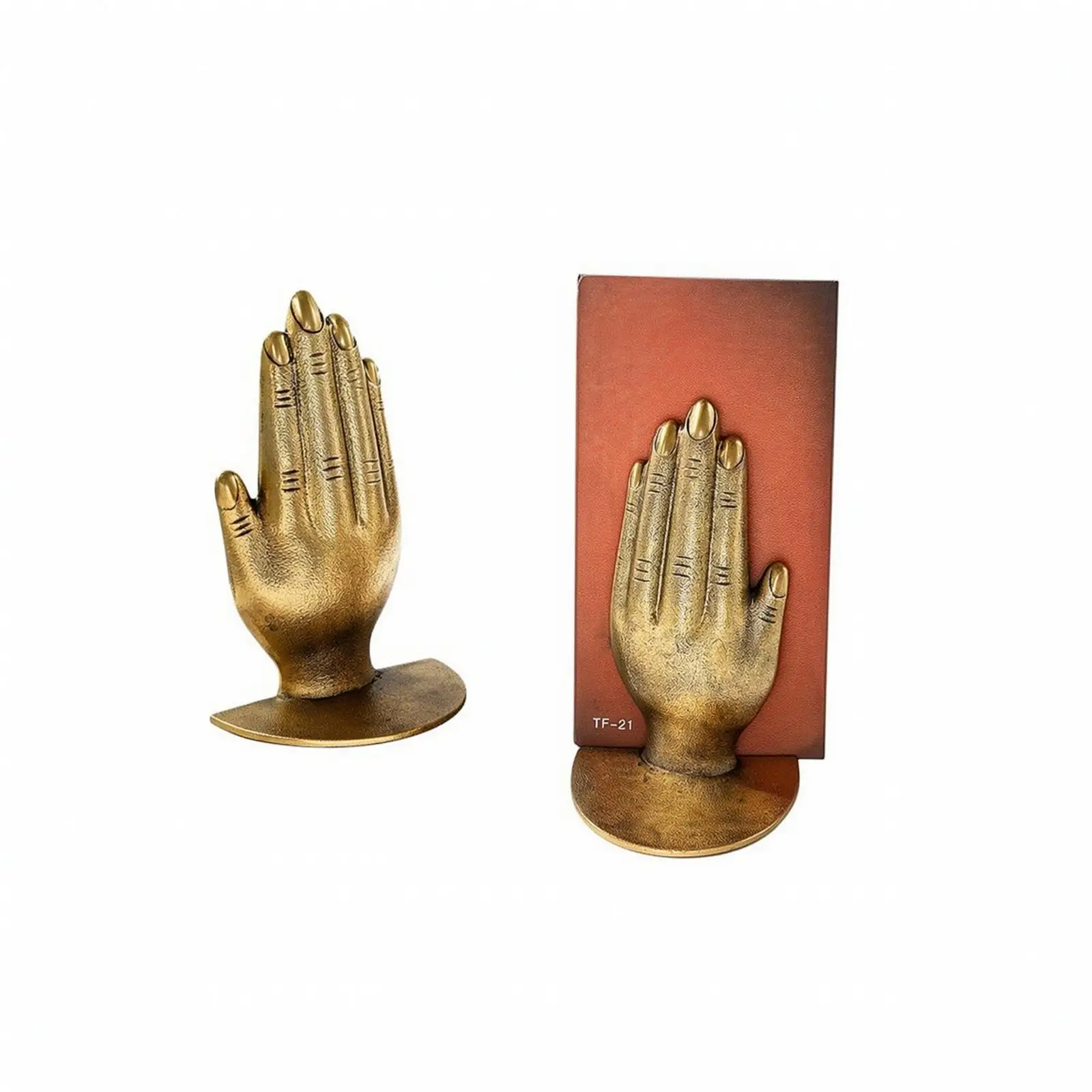 Praying Hands Bookends Elegant Book Stoppers Inspirational for Study, Readers