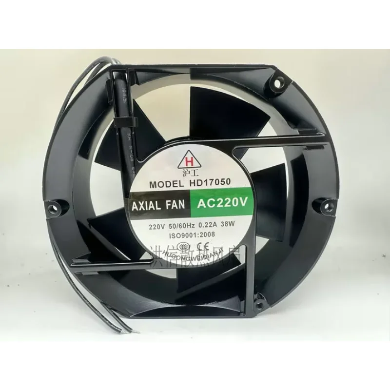 

HD17050 AC 220V 0.22A 38W 172x172x51mm 2-Wire Server Cooling Fan