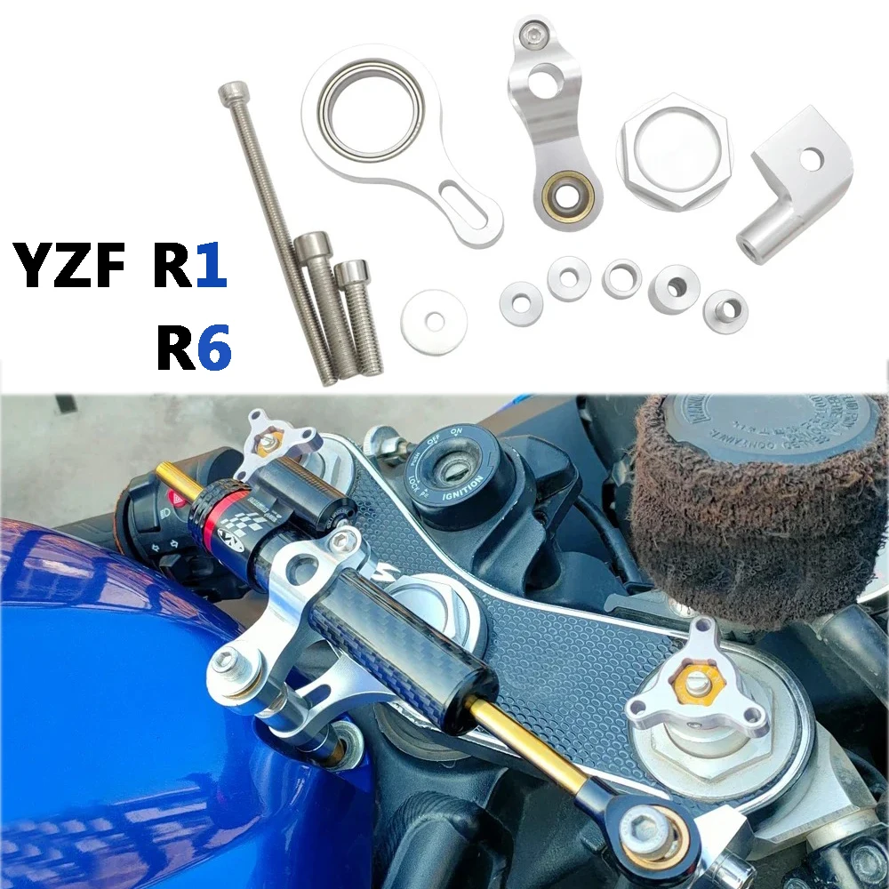 

Steering Damper Stabilizer Bracket Mounting Kit For YAMAHA YZF R1 2002-2018 R6 2005-2020 YZF-R1 YZF-R6 Motorcycle Accessories