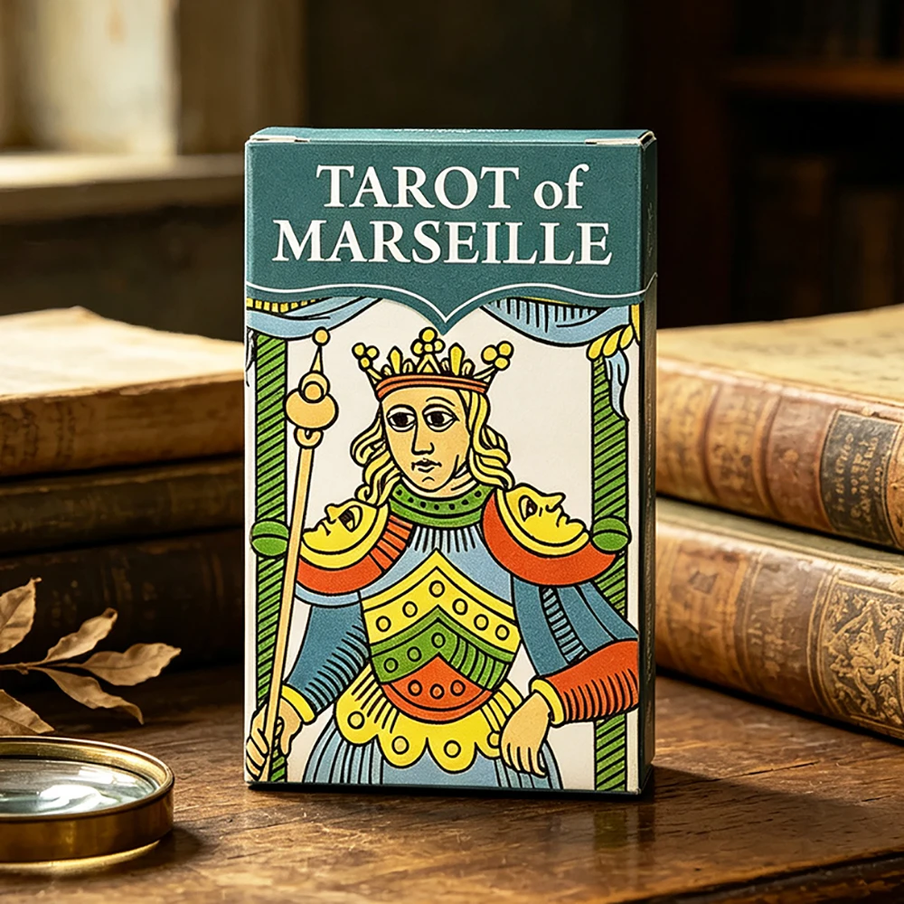 Tarot of Marseille Mini Marseille Tarot 78 Cards Deck Pocket Board Game Holiday Games Halloween Christmas and Thanksgiving Gifts