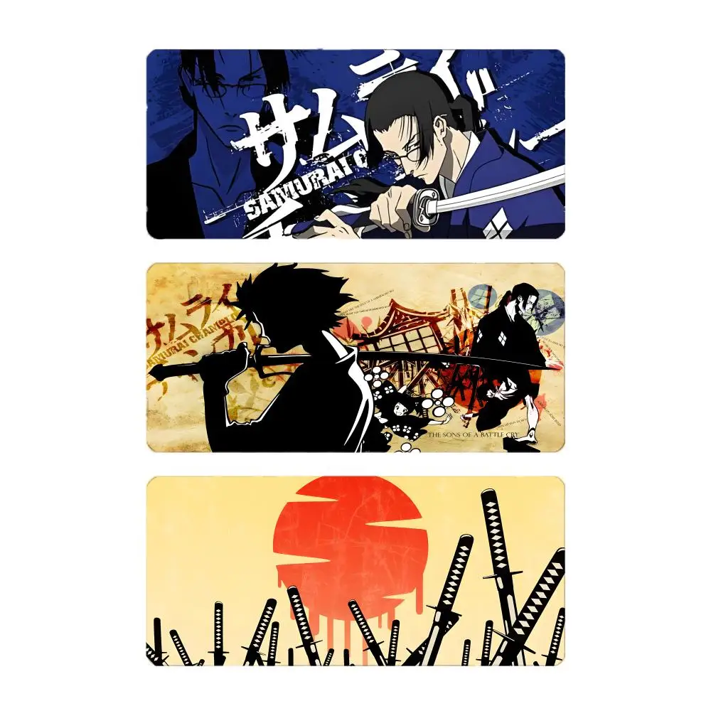 Cool Stylish Anime S-Samurai Champloo Mouse Pad Large Gaming Mousepad with Stitched Edges Thickened Desk Mat PC