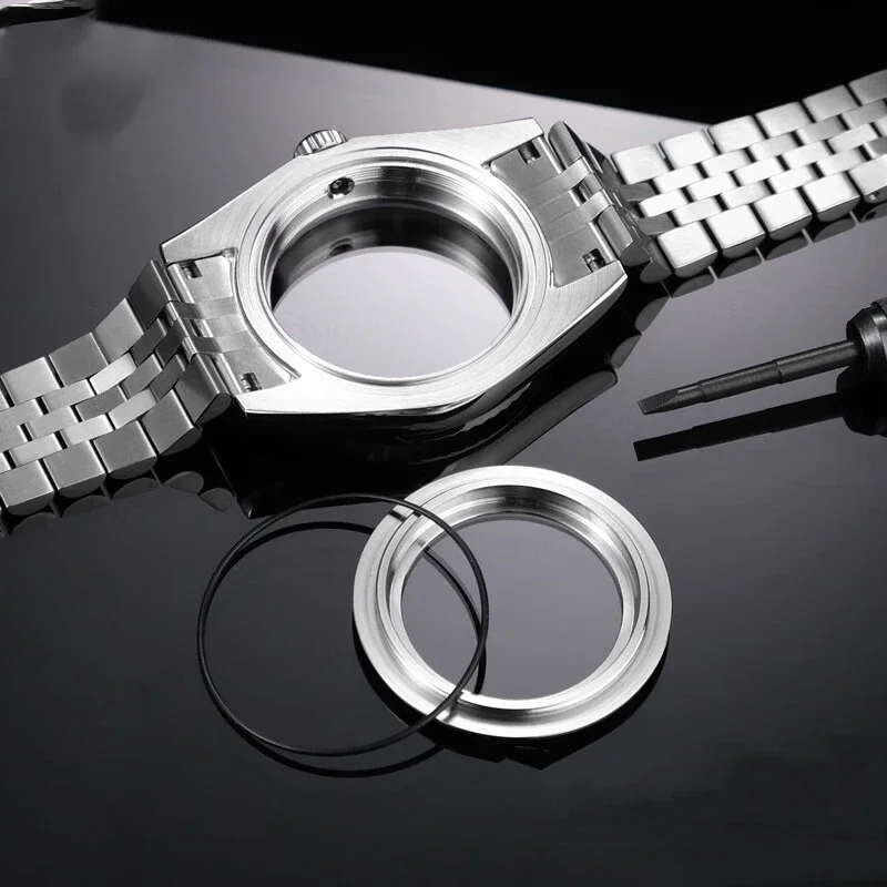 36mm 40mm Argento NH34 NH35 NH36 NH38 NH39 NH70 NH72 ETA2824 PT5000 Cassa dell'orologio Top Impermeabile Zaffiro Crysta Kit di Modifica