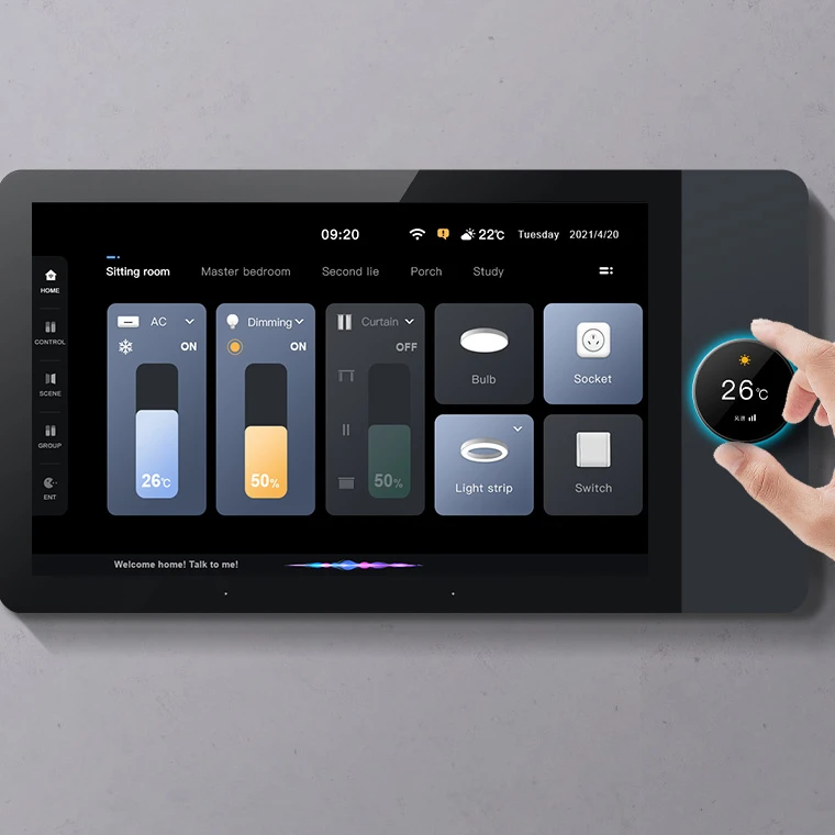 Smart Home System Six-inch Knob Central Control Panel Touch Screen Voice Intelligent Switch Control Panel