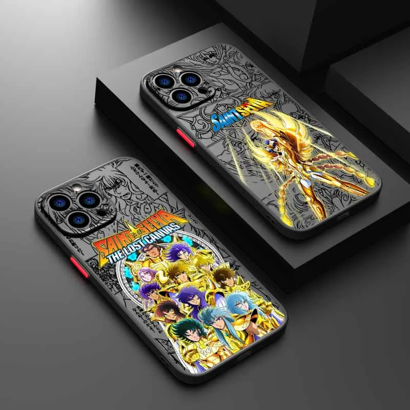 Attraktive Saint Seiya Anime Hülle für iPhone 17 16E 16 15 14 13 12 Mini Pro Max Plus Mattierte Durchscheinende Weiche Silikon-Handyhülle