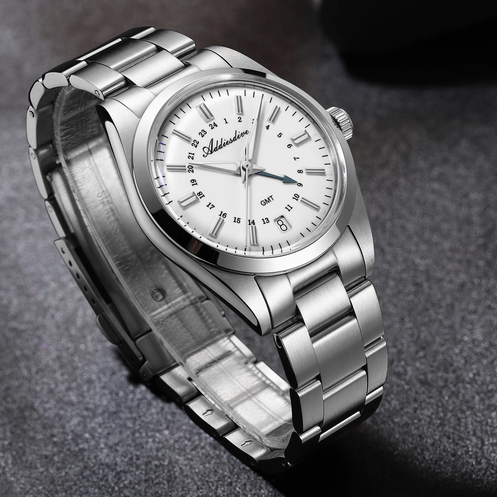 ADDIESDIVE Hot Sale Swiss Ronda 515-24H Diver Quartz Watches 100M Waterproof Bubble Mirror Glass Wristwatches Relogios Masculino
