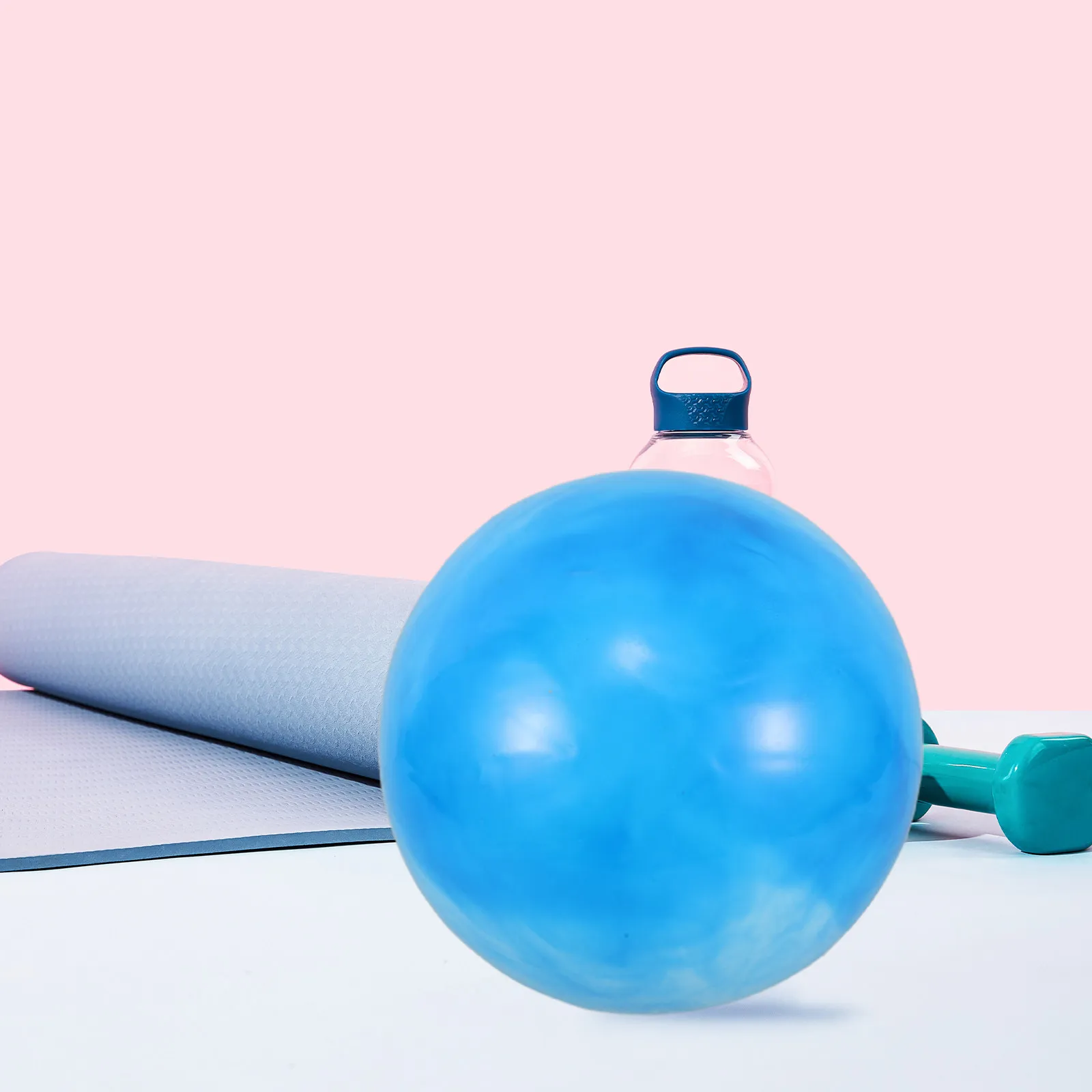 Pilates Small Mini Ball 25 Cm Blue Soft Non-Slip Yoga Ball for Home Training Core ABS Stability Workout Pilate Equipment